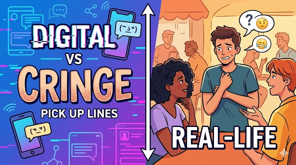 Digital vs Real-Life Cringe Pick Up Lines