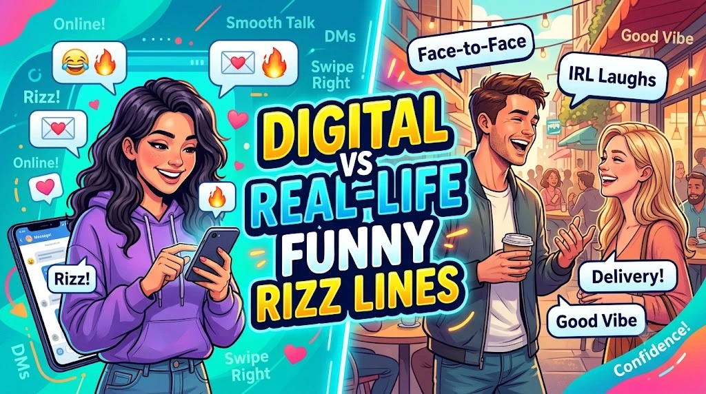 Digital vs Real-Life Funny Rizz Lines