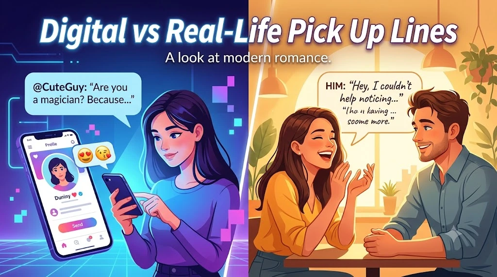 Digital vs Real-Life Pick Up The Lines