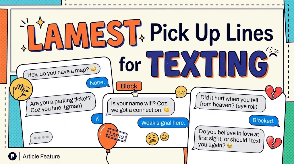 Lamest Pick Up Lines for Texting