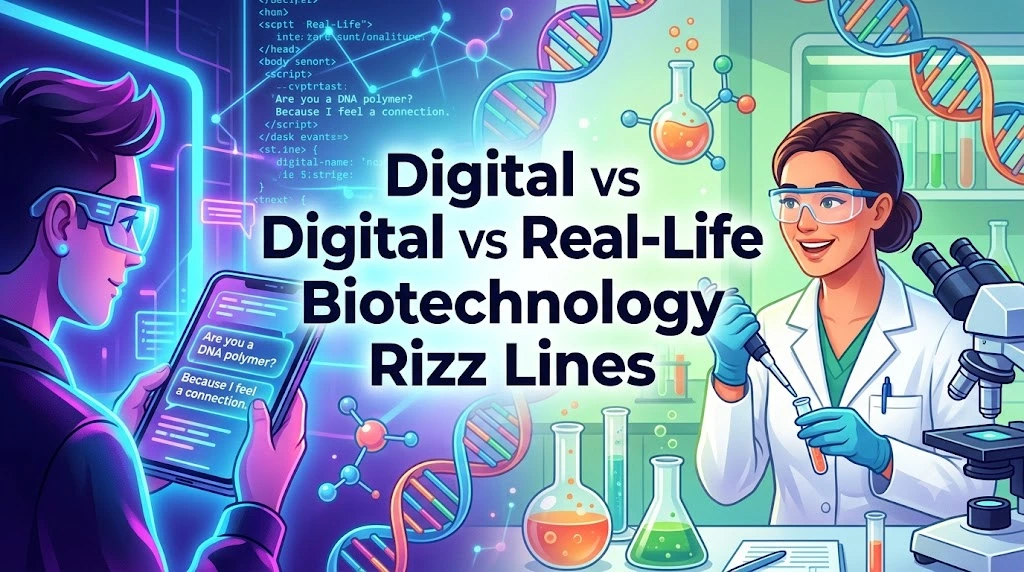 Digital vs Real-Life Biotechnology Rizz Lines