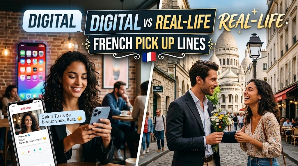 Digital vs Real-Life French Pick Up Lines