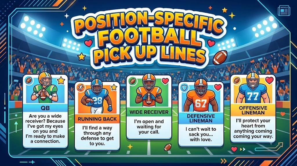 Position-Specific Football Pick Up Lines