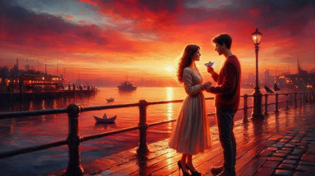 Red Sunset and Evening Flirting